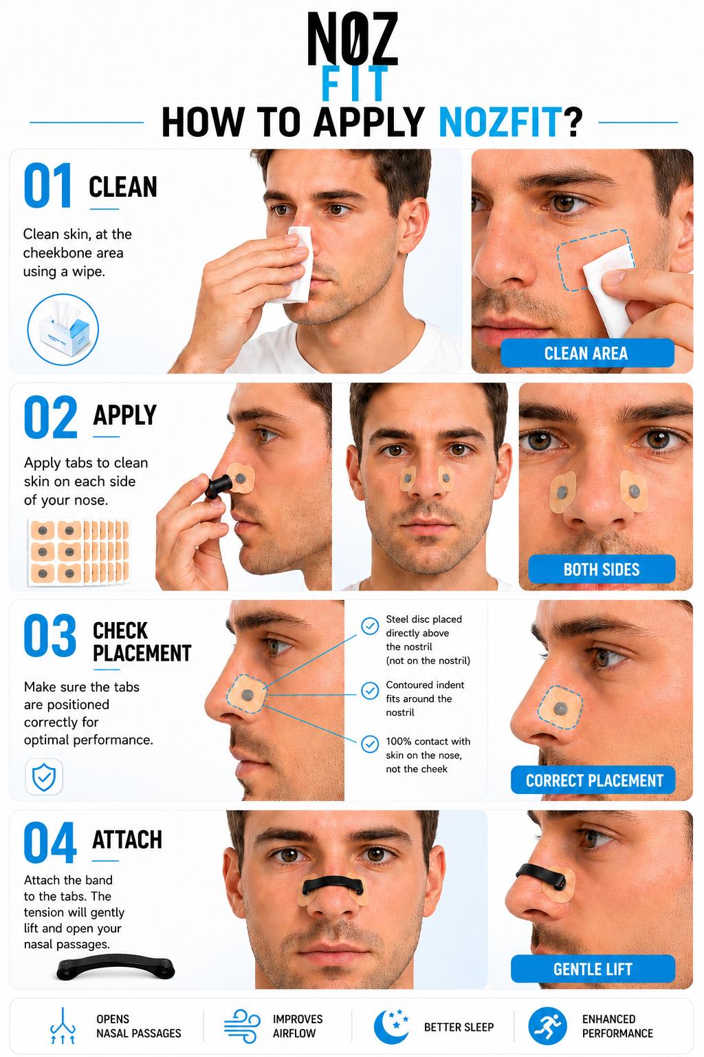 NOZFIT - Rigid Magnetic Nasal Strip